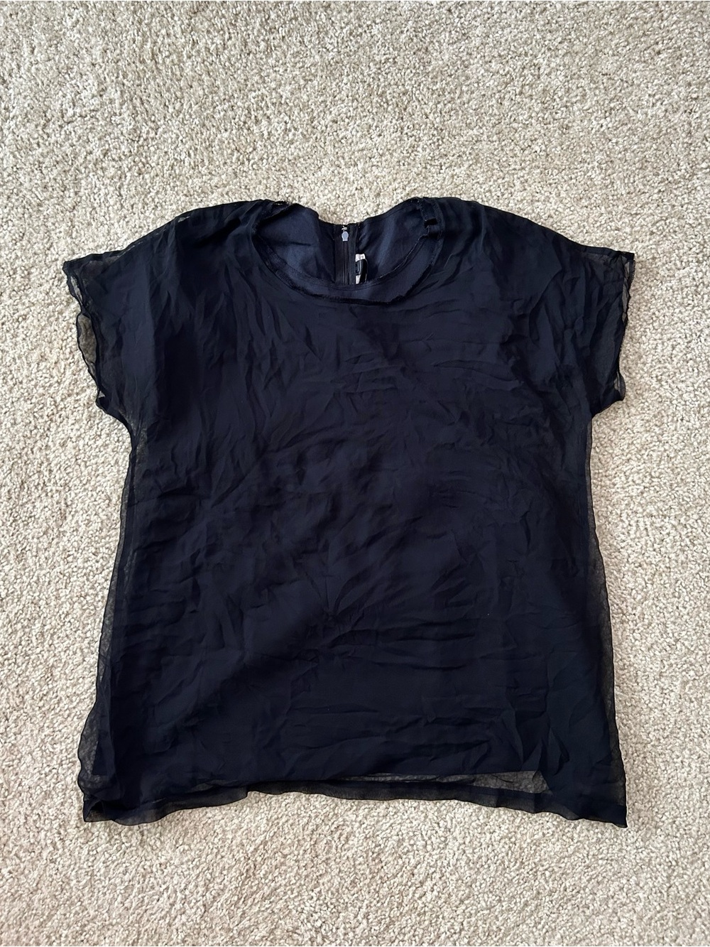 Comme des Garçons Double Layer Blouse / T-Shirt Black